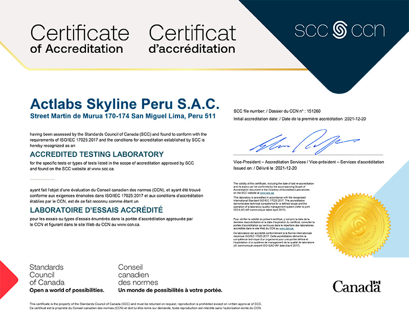 ISO/IEC 17025:2017 del SCC ( Standards Council of Canada)